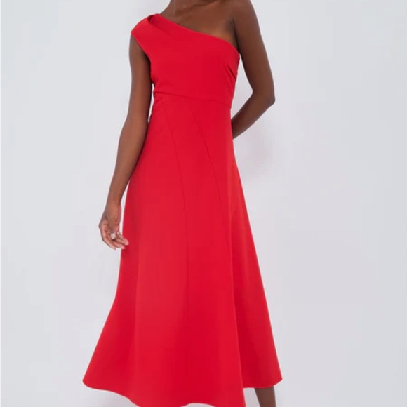 Tuckernuck Dresses & Skirts - Tuckernuck Scarlet Carmen Red Asymmetrical One Shoulder Dress